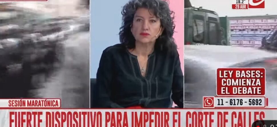 Participación de Fernanda Laiún en Crónica TV junto a Chiche Gelblung y su opinión sobre la Ley de bases.