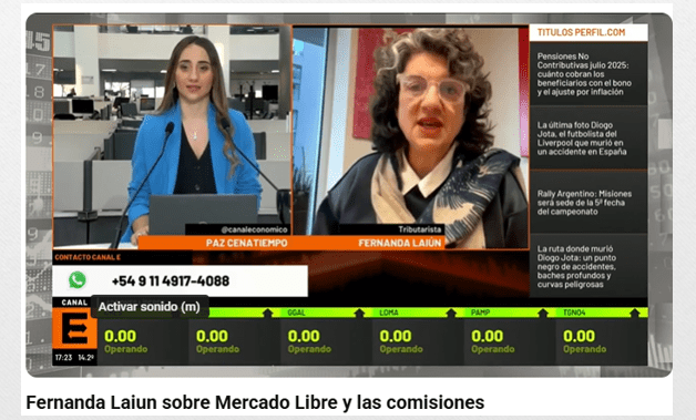 Fernanda Laiún en Canal E: el impacto de las comisiones de Mercado Libre según la provincia